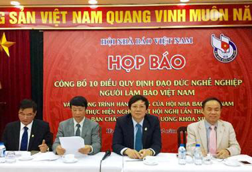 Hội Nhà báo Việt Nam họp báo công bố ban hành 10 Điều quy định đạo đức nghề nghiệp người làm báo